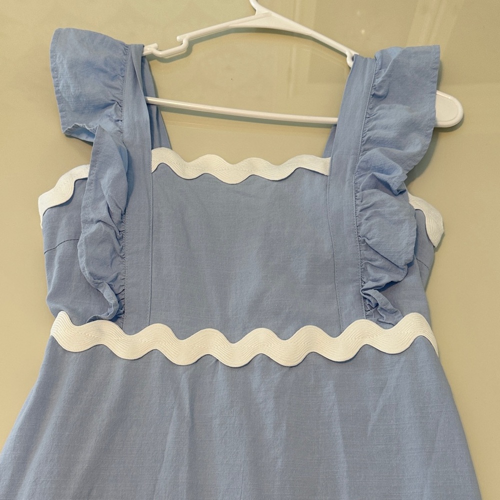 Blue Dress with Ruffle Details - Picture 3 of 6